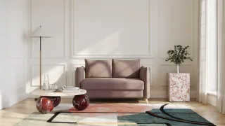 BRUNO Schlafsofa 120cm in Braun | Pillow | stabiles Massivholz & Boxspringkomfort
