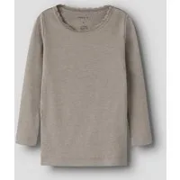 Name It Langarmshirt NMFKAB LS TOP NOOS in Feinripp und mit süßer Spitzenkante am Ausschnitt