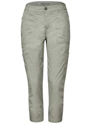 Street One - 3/4 Satin Hose mit Taschen grün - Gr. - 22