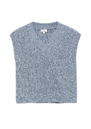 s.Oliver Red Label - Ärmelloser Strickpullover blau - Gr. - 36