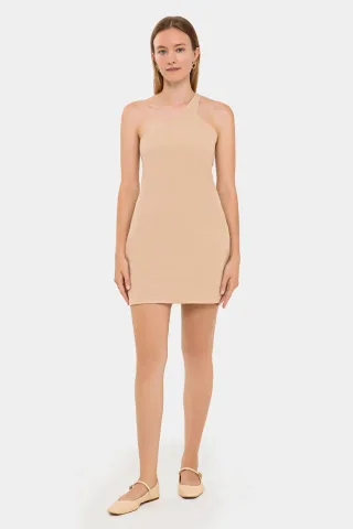 Ein-Schulter Bodycon Mini-Kleid