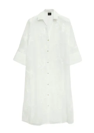 s.Oliver BLACK LABEL - Longbluse mit Stickerei weiß - Gr. - 38