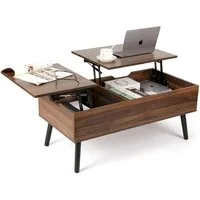 VOWNER Couchtisch Höhenverstellbarer, Wohnzimmertisch, Beistelltisch, Versenkbar, 100x50x42cm
