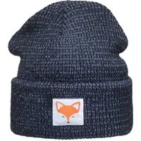 Baddery Beanie Reflektierende Mütze: "Fuchs" - Fox Tiere Wald Reflektor Sichtbarkeit,doppellagiger Strick, hochreflektierende Fasern, Patch-Motiv,One Size