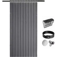 Zyronn Duschvorhang Magnet Duschvorhang Leinenoptik – Wasserabweisend, Faltbar Breite 100 cm (1-tlg), Raumteiler für Badezimmer, Dusche & Schlafzimmer