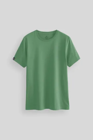 Herren Baumwolle Elasthan Rundhals T-Shirt