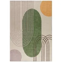 Mazovia Designteppich Geometrisch Wohnzimmer, 80 x 150 cm, Fußbodenheizung