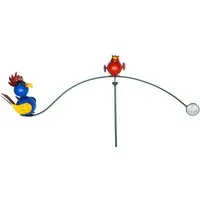 Eurotrade Gartenstecker Windspiel Hahn und Vogel (1-St)