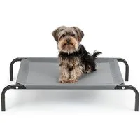 lionto Hundebett erhöht, Outdoor Hundeliege, Mesh-Material, bequem, luftig & wetterfest