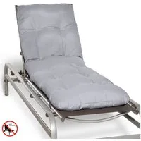 Beautissu Liegenauflage Auflage Sonnenliege Deckchair Flair RL, 190x60x8 cm, Hellgrau, Polster für Sonnenliege Liegestuhl Auflage für Gartenmöbel