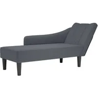 vidaXL Chaiselongue Chaiselongue mit Rechter Armlehne Dunkelgrau Samt, 1 Teile