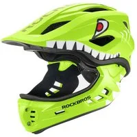 ROCKBROS Kinderfahrradhelm TT-32004 (Einzelhelm), Abnehmbarer Kinnschutz ermöglicht zwei Nutzungsarten