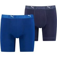 PUMA Boxershorts PUMA MEN SPORT COTTON LONG BOXERS 2P (Packung, 2er Pack) mit Markenschriftzug im Bund
