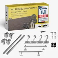 avoltik Solarmodul-Halterung Solar-Halterung Ziegeldach Montageset Dach Befestigung f 1 Solarmodul, (Set für 1 Modul, Avoltik Solar Montageset Ziegeldach Befestigung für 1 Modul, Avoltik Solar Montageset Ziegeldach Befestigung für 1 Modul)