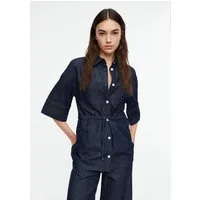 comma Kurzarmbluse Bluse Blusenjacke aus leichtem Denim