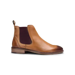 Klassische Herren-Chelsea-Stiefel aus hellbraunem Leder