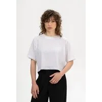 MELA Kurzarmshirt Cropped T-Shirt Style DESNA Fein gerippter Kragen