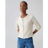 OPUS Shirtjacke Jerseyjacke aus BCI Cotton Mix Schmale Passform, leicht elastisch, Pull-on