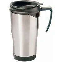 MATO Thermobecher Auto – Isolierbecher „Axel“ 0,4l mattierter Edelstahl Griff und Deckel