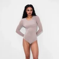 cfab (creamy fabrics) Body Crew Neck Longsleeve Bodysuit-Rose Wood-2XL (1-tlg)