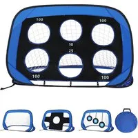 Clanmacy Fußballtor Fußballto mit Torwand Pop-Up Goal faltbar und tragbar 120 cm 1x (1 St)