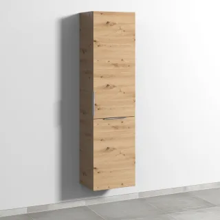 Sanipa 3way Stauraumschrank mit 1 Tür und 1 Wäschekorbklappe, Eiche Natural-Touch UM18585