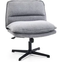 hjh LIVING Loungesessel Criss-Cross 20 Polstersessel Stoff ohne Armlehnen, Bürostuhl, Schneidersitz Stuhl drehbar für Wohnzimmer Home-Office
