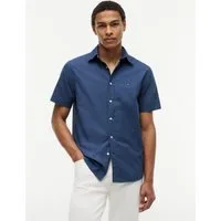 Tommy Hilfiger Kurzarmhemd FLEX POPLIN HOUNDSTOOTH Regular fit mit normalem Hemdkragen