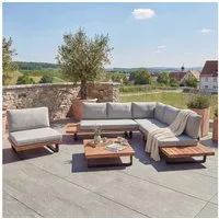 MCW Loungeset MCW-H54-Set, (4-tlg), Wasserabweisende und abnehmbare Bezüge, Hohe Stoffqualität 230g/m²