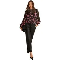 Love & Roses Langarmbluse Love & Roses Langärmelige Bluse mit Stickerei (1-tlg)