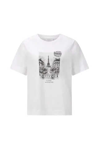 Rich & Royal - Easy Fit T-Shirt Paris white - Gr. - XS