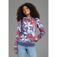 Laura Scott Sweater Pflegeleichte Baumwollmischung mit Kapuze und Blumendruck