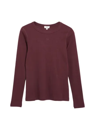 s.Oliver Red Label - Geripptes Langarmshirt rot - Gr. - 34