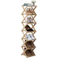 relaxdays Schuhregal Faltbares Schuhregal aus Bambus, 1-tlg., 7