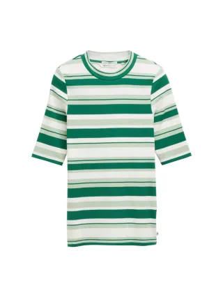 TOM TAILOR Denim - T-Shirt mit Streifenmuster grün - Gr. - M
