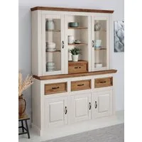 OTTO home Buffet Selma aus massivem Kiefernholz, mit Griffen aus antikisiertem Metall