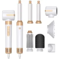 HOMELIVE Stylingbürste Haarstyler 7 in 1 Airstyler, selbstwickelndes Lockenhaar, 110000 U/Min, 1400W, Haartrockner, Ionen Warmluftbürste
