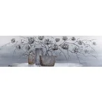 Bönninghoff Ölbild Ölgemälde handarbeit BLUMENVASE 40x120 cm – Wandbild Kunst Deko modern, Blumen, Blumenbilder, Vasen & Töpfe (1 St), handgefertigt, jedes Bild ein Unikat
