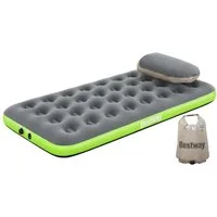 Bestway Luftbett Roll & Relax, (Packung, 1-tlg., mit Kissenpumpe 188 x 99 x 22 cm), Ideal für den Innen- und Außengebrauch