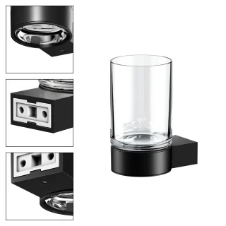 KEUCO Plan Black Selection Glashalter, schwarz matt, 14950379000 14950379000