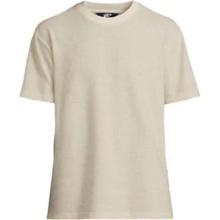 Premium Shirt mit Leinen und Waffelstruktur für Herren, Herren, size: regular, Elfenbein, Leinen/Polyester-Mischung, by Lands' End