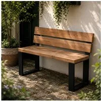 HAGO Sitzbank 2er Set Bankkufen Bankgestell Möbelfüße Gartenbank Schwarz Stahl (2-St., 2er Set), DIY