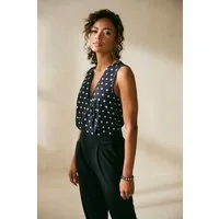 LASCANA Overall mit bedrucktem Oberteil, eleganter Jumpsuit mit V-Ausschnitt