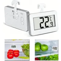 AFKSMILE Kühlschrankthermometer 2 Kühlschrankthermometer leicht lesbares digitales-Display Thermometer, Magnet- und Hakenaufhänge für Gefrierfach, Lagerung, Kühlschrank