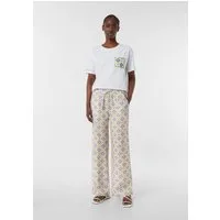 comma Chinos Hose Leichte Hose aus Viskosemix mit All-over-Print und Elastikbund