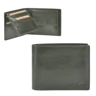 RFID Geldbörse Britischer Stil Leder british green Newport | Greenburry. Klassisches Portemonnaie mit sicherem RFID-Blocker und Reißverschlussfach.