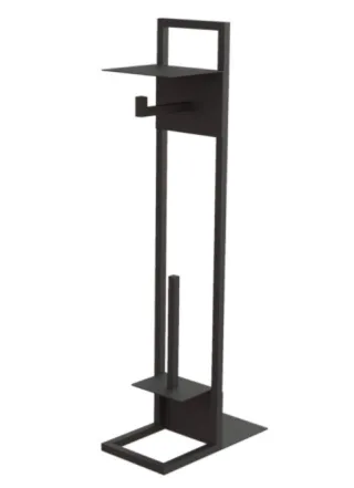 Neuesbad Serie 10 Black Bürstengarnitur mit Papierhalter, schwarz matt, Material Edelstahl NB1DEADMN2421