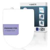 Schütte WC-Sitz Duroplast, WHITE D-Form PRO 7 (WC-Sitz, Befestigungsmaterial, Montageanleitung), mit Absenkautomatik und Schnellverschluss