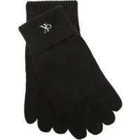 Calvin Klein Strickhandschuhe mit Touchscreen-Technologie, Feinrippstrick, Logostickerei