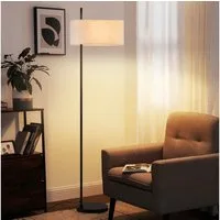 ZMH Stehlampe 154cm Schwarz Stehleuchte Stoffschirm E27,Retro, Fußschalter, Hochwertiges Design, ohne Leuchtmittel, für Wohnzimmer, Schlafzimmer, Arbeitszimmer